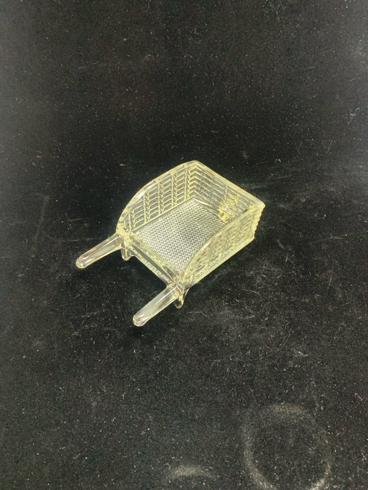 VTG GLASS BASKETWEAVE WHEELBARROW.