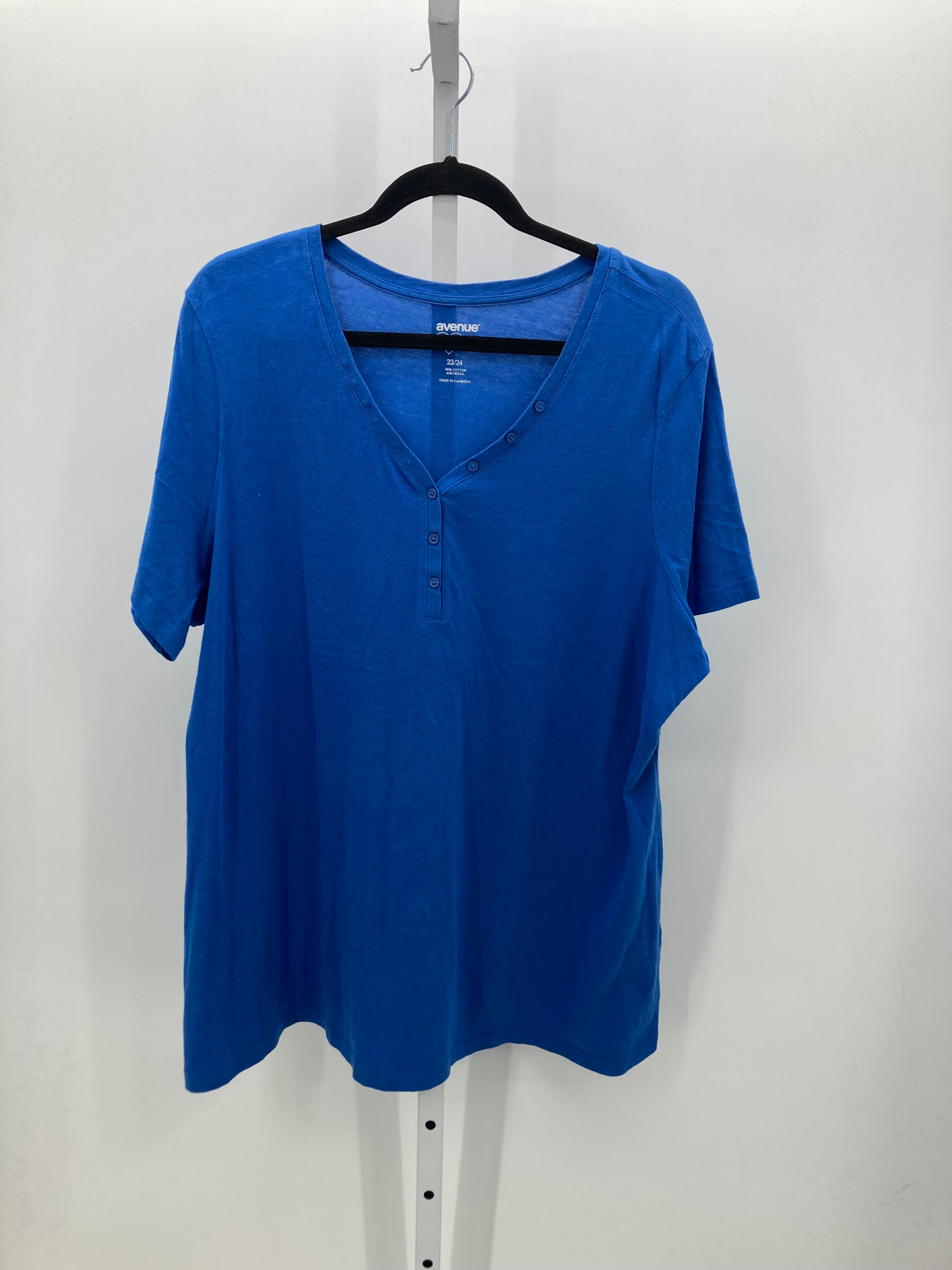 Avenue Size 22/24 W Womens Short Sleeve Shirt