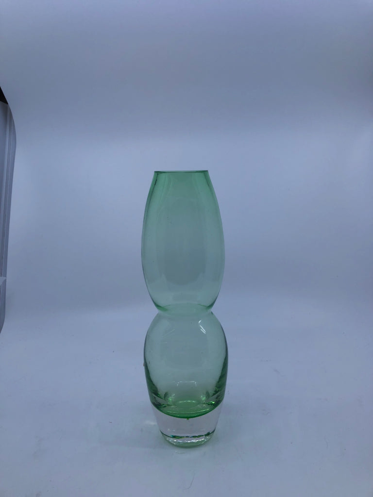 GREEN BULB VASE.