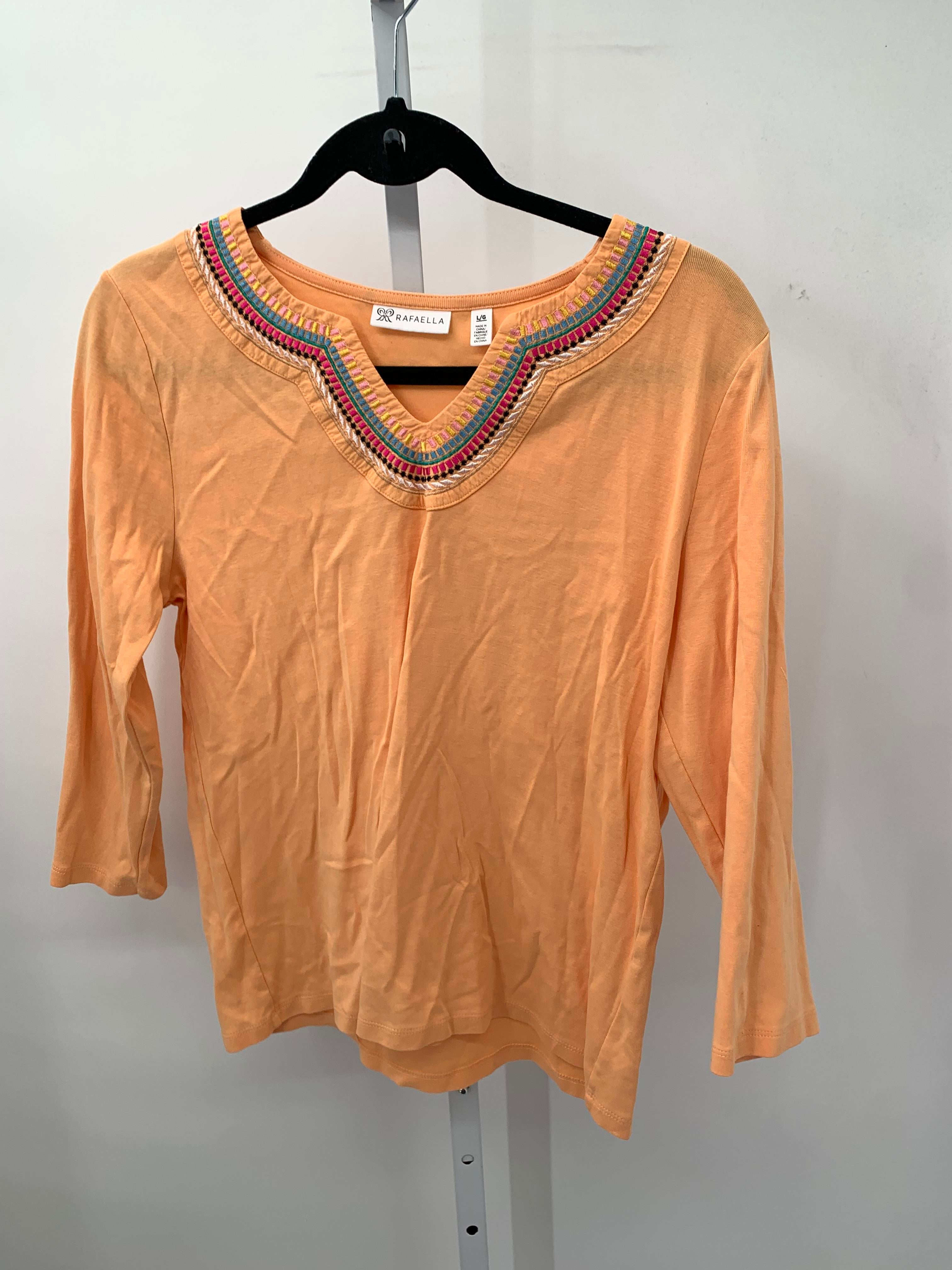 Rafaella Size Large Misses 3/4 Sleeve Shirt