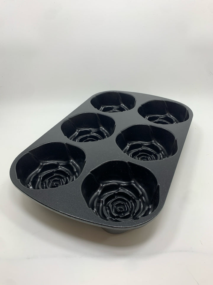 6-SLOT ROSE MINI CAKE PAN.