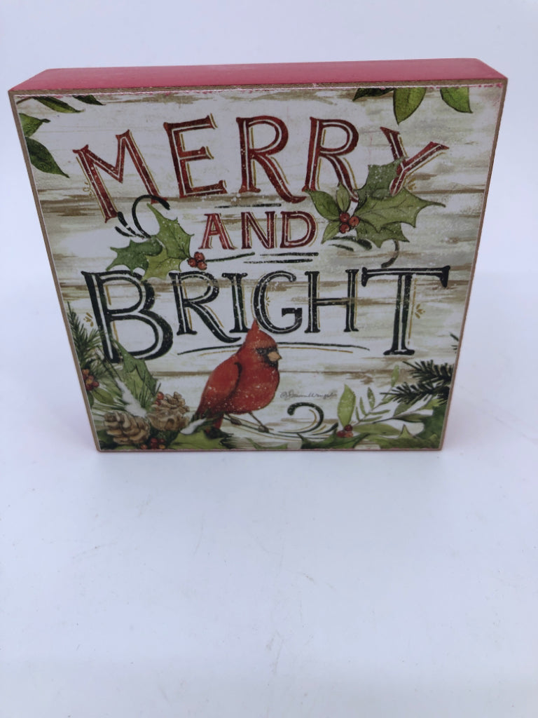 MERRY & BRIGHT BLOCK SIGN.