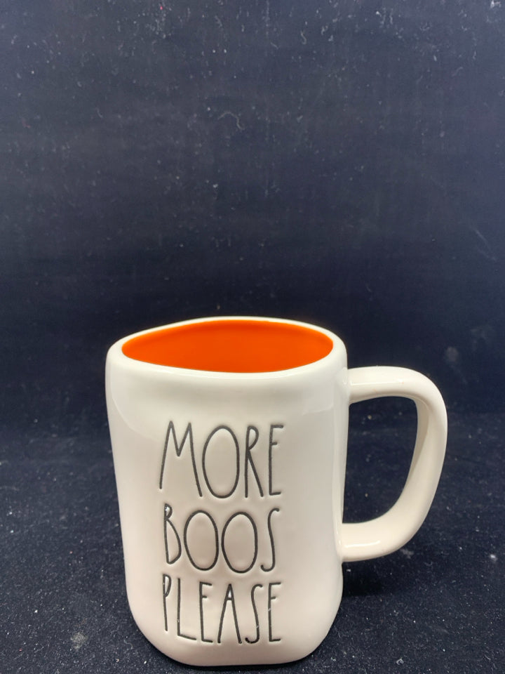 RAE DUNN "MORE BOOS PLEASE" MUG.