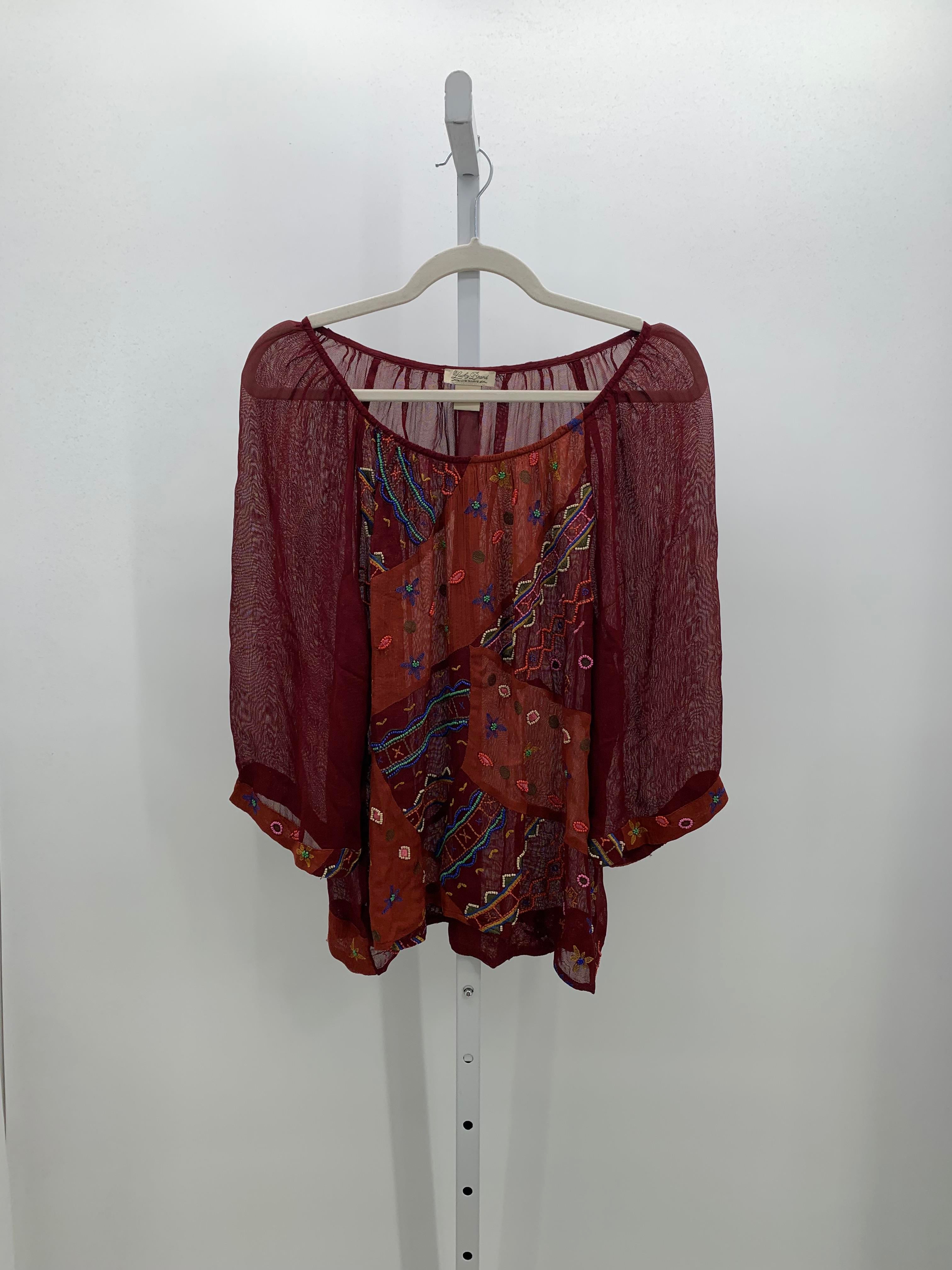 Lucky Brand Size Medium Misses 3/4 Sleeve Shirt