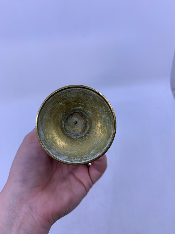 FOOTED W/ LEAF ETCHING.