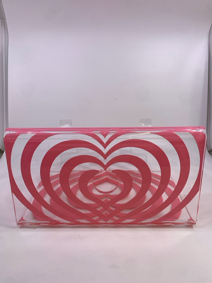 THICK PLASTIC W/PINK HEARTS LAPTOP RISER.