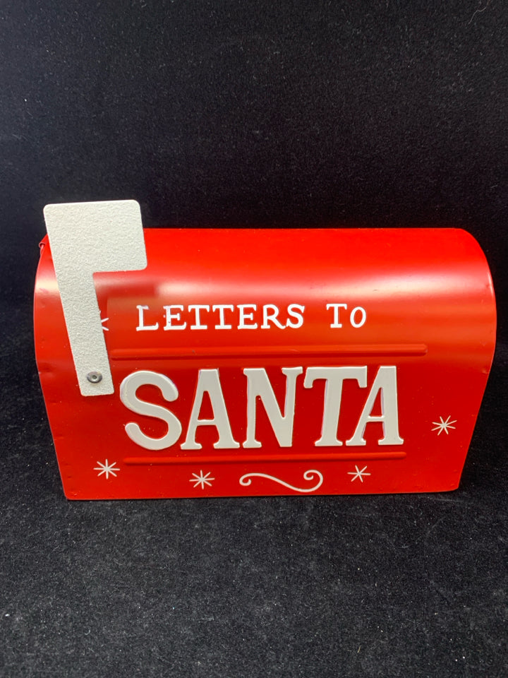 RED METAL "LETTERS TO SANTA" MAILBOX.