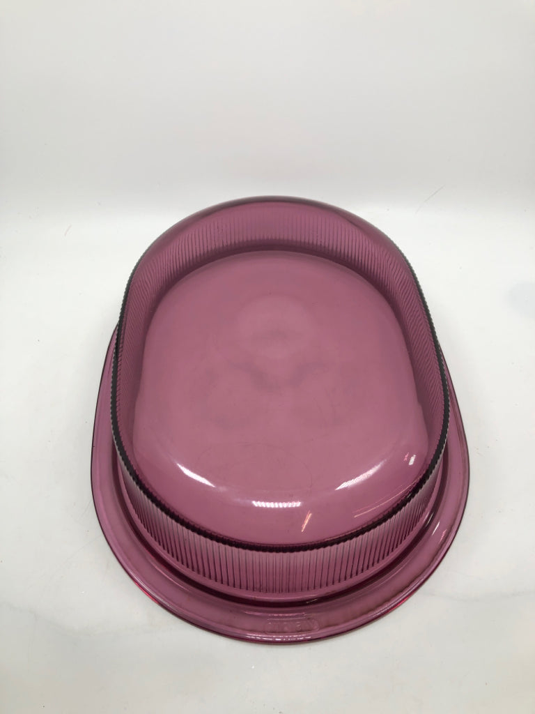 PINK GLASS CORNING WARE CASSEROLE DISH.