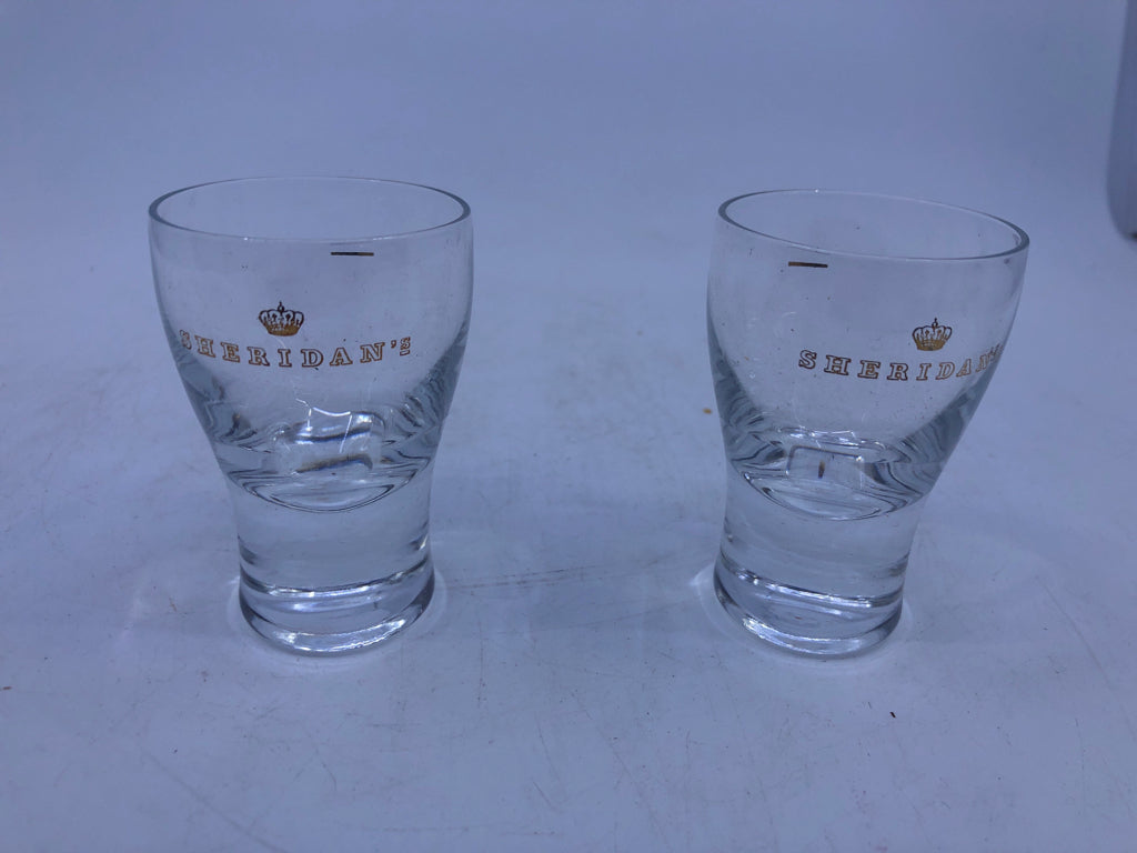 2 SHERIDAN'S VTG SHOT GLASSES.
