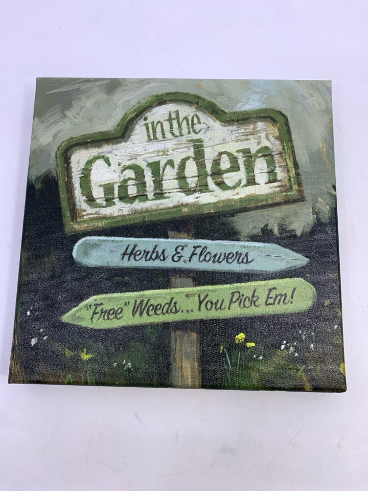 "IN THE GARDEN" HERBS WALL CANVAS.