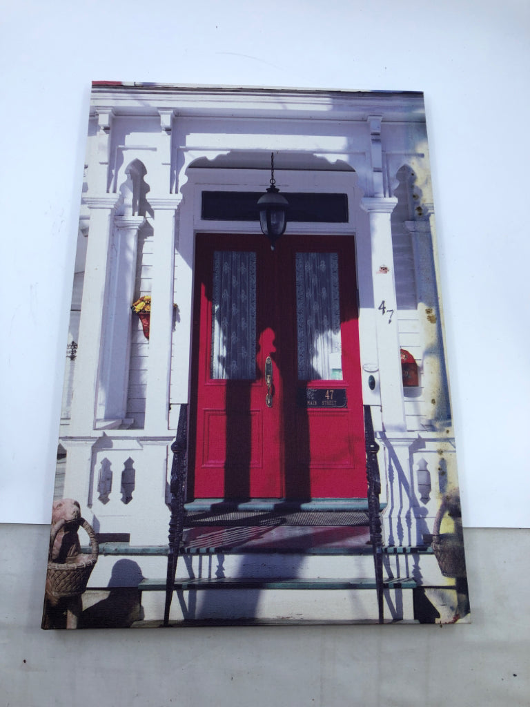 RED DOOR CANVAS WALL ART.