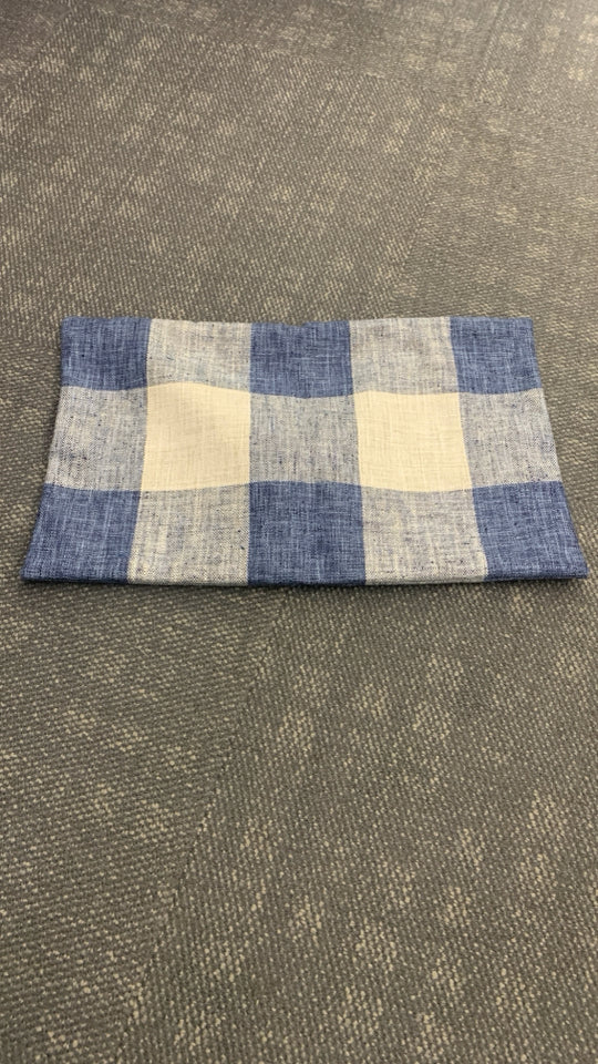 BLUE CHECKER PILLOW CASE.