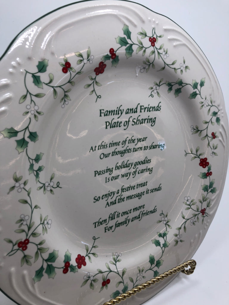 FAMILY AND FRIENDS SHARING PLATE PFALTZGRAFF.