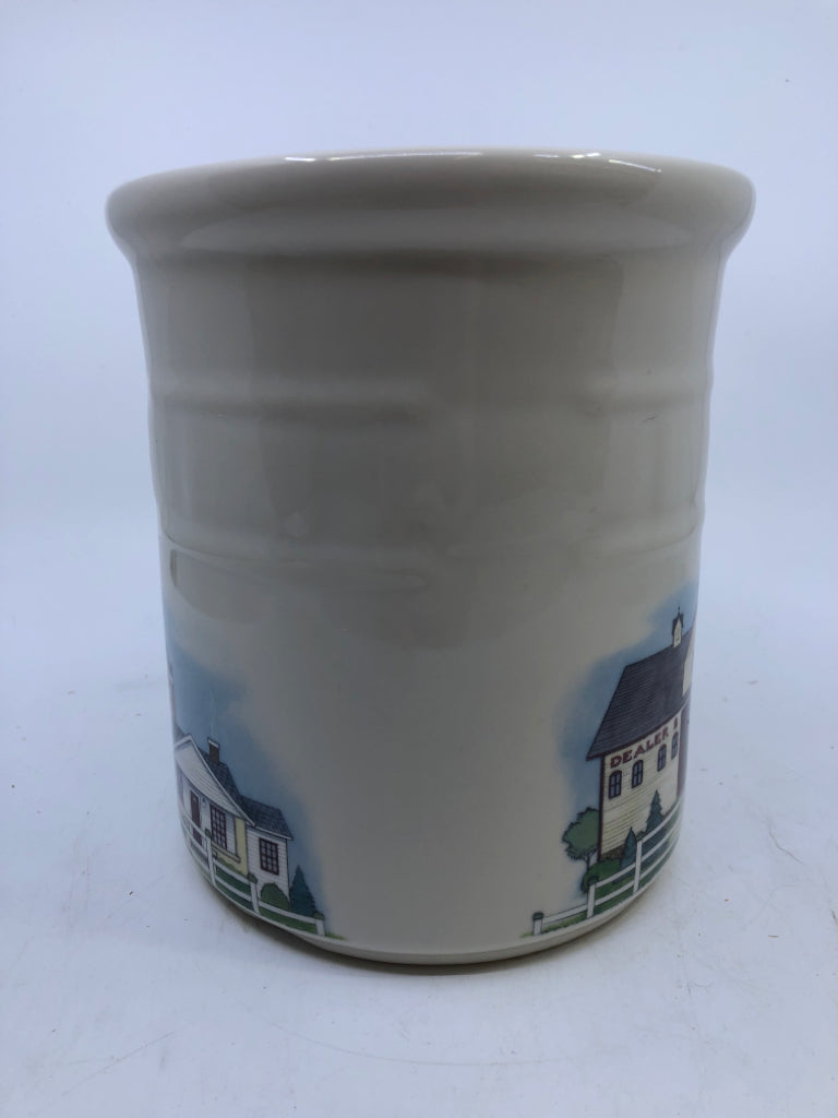 LONGABERGER HOMESTEAD WHITE UTENSIL HOLDER.
