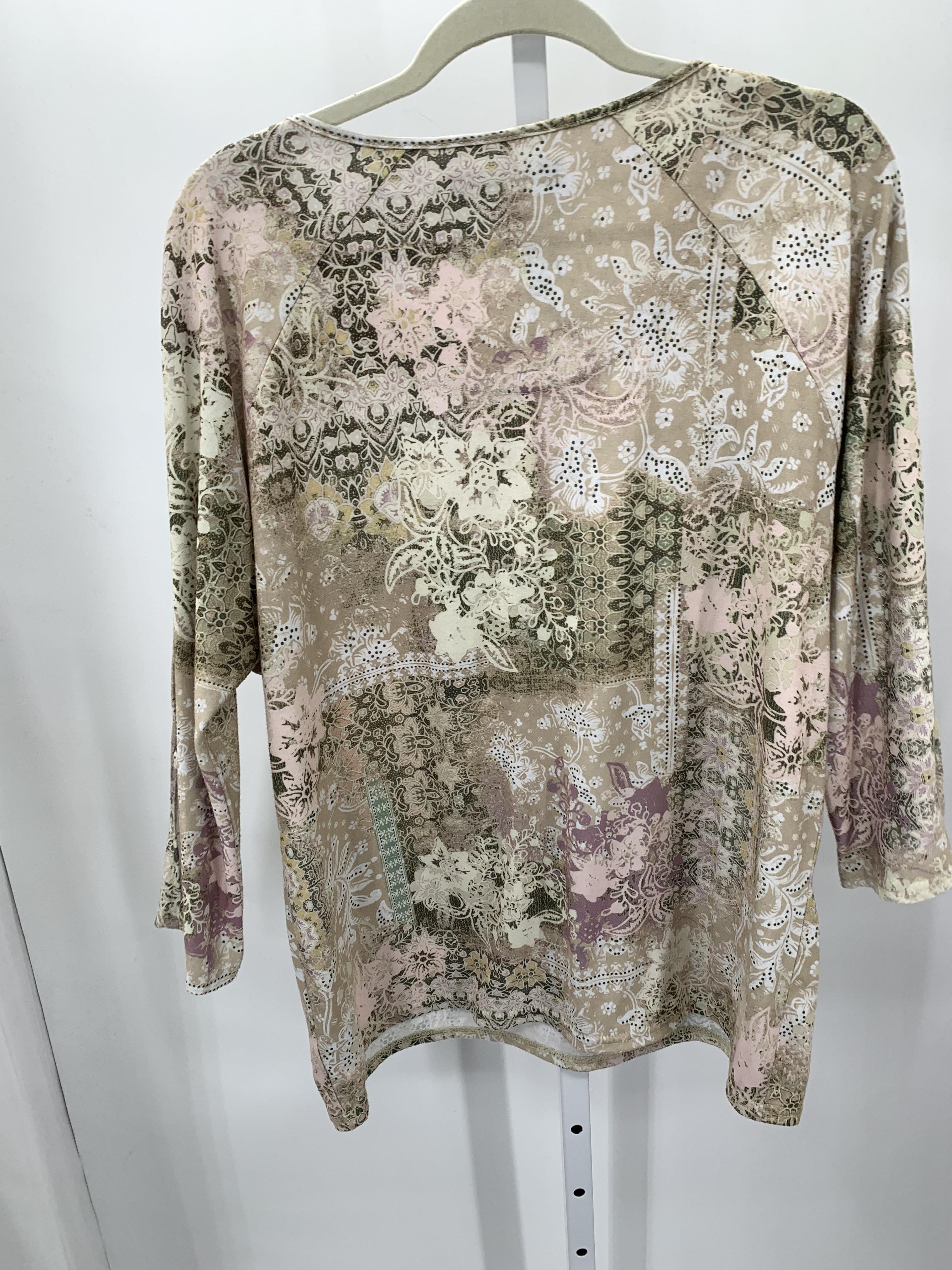 Gloria Vanderbilt Size Large Misses 3/4 Sleeve Shirt