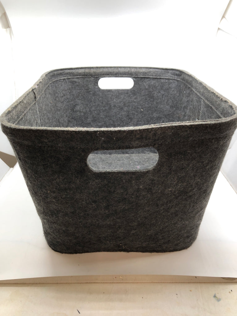 GRAY FABRIC BIN.