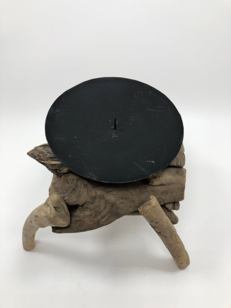 DRIFTWOOD CANDLE HOLDER.