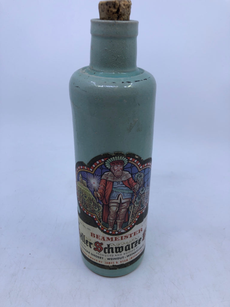 VTG BEAMEISTER TEAL STONEWARE BOTTLE.