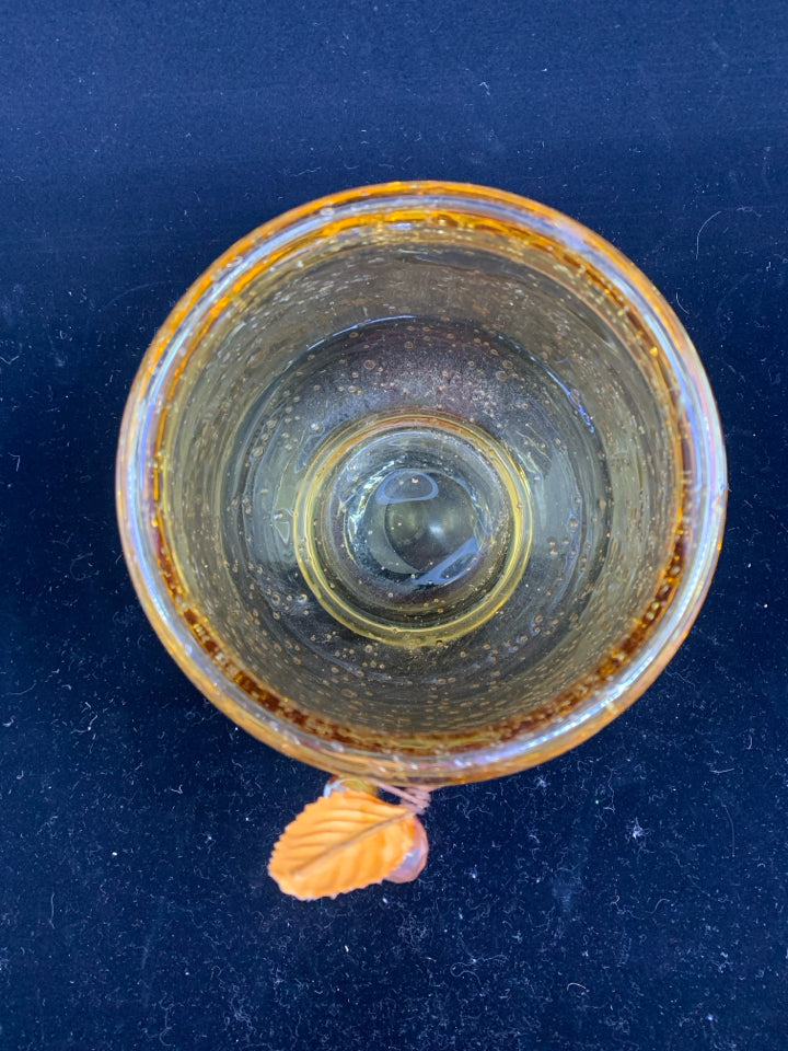 AMBER GLASS BOWL.