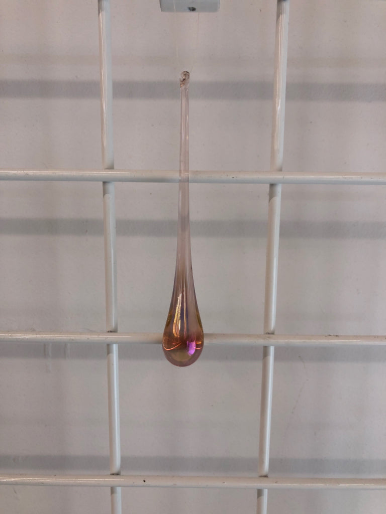IRIDESCENT RAIN DROP ORNAMENT.