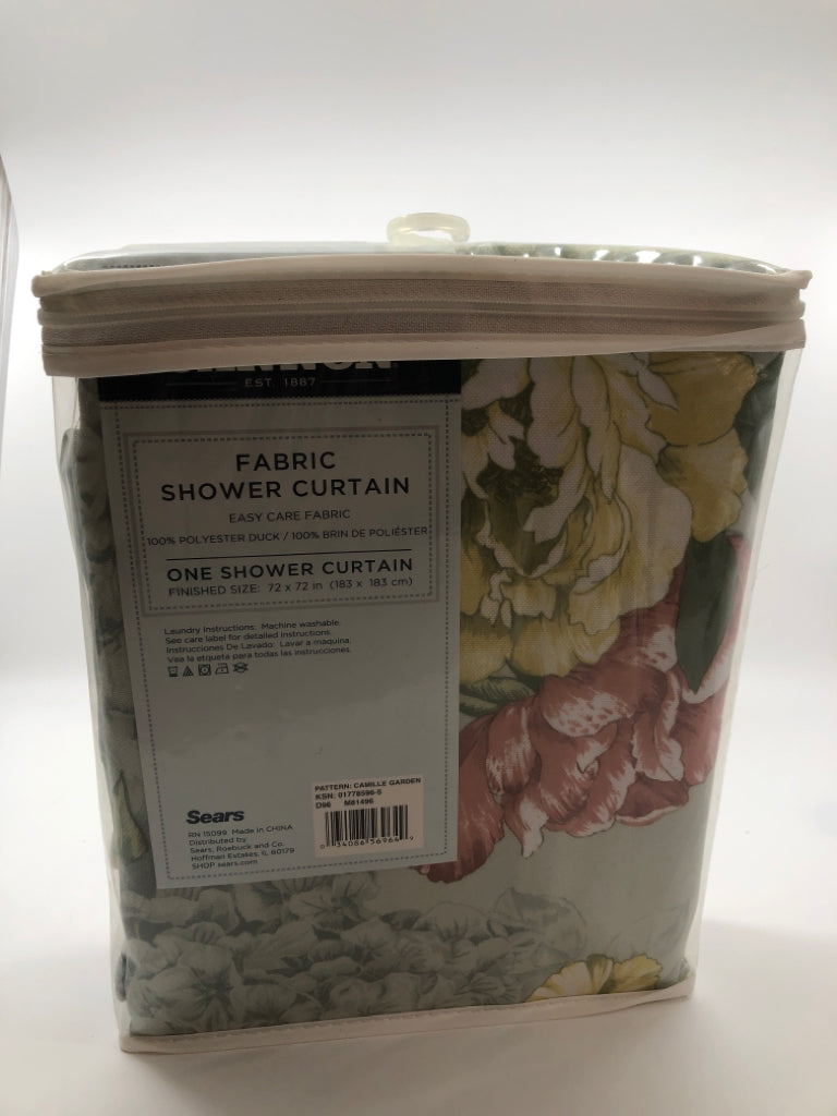 NIP FLORAL FABRIC SHOWER CURTAIN-CANNON.
