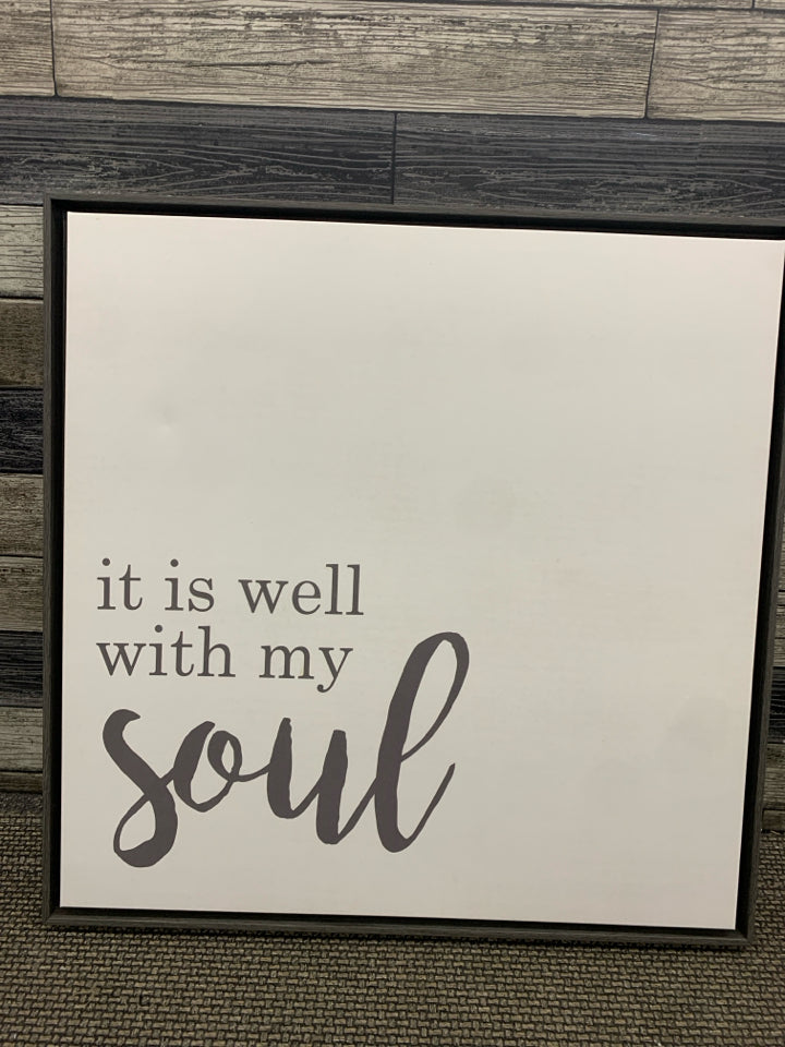 IT IS WELL CANVAS IN WOOD FRAME WALL ART.