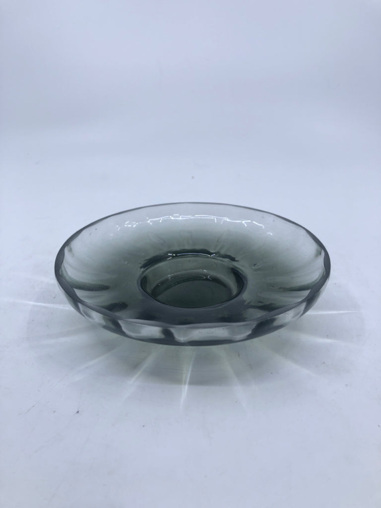 GLASS CANDLE PLATE.