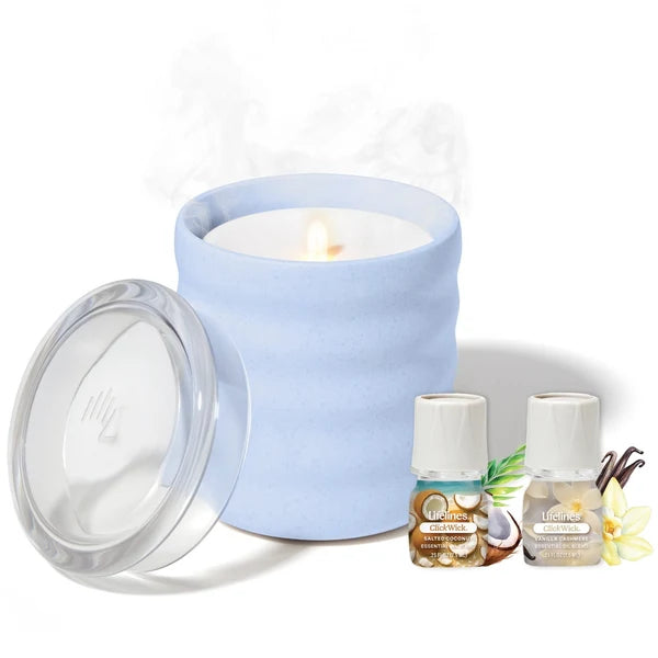 New Flameless Candle Diffuser - Bubble Periwinkle