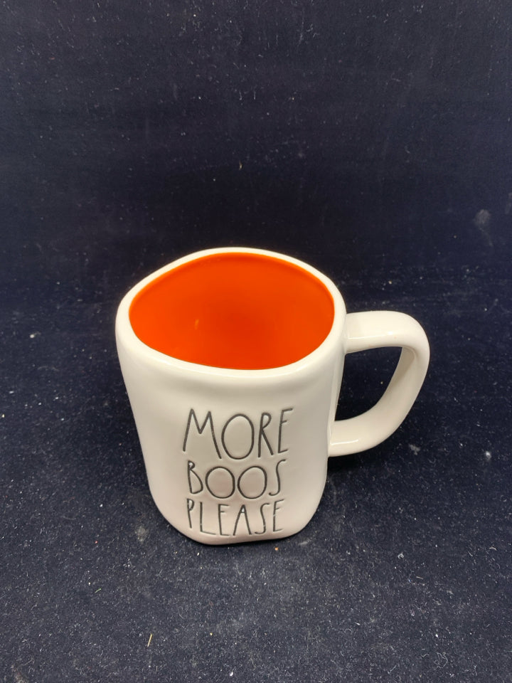 RAE DUNN "MORE BOOS PLEASE" MUG.