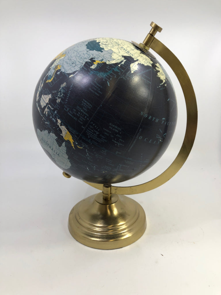 GOLD BASE GLOBE DESK DECOR.