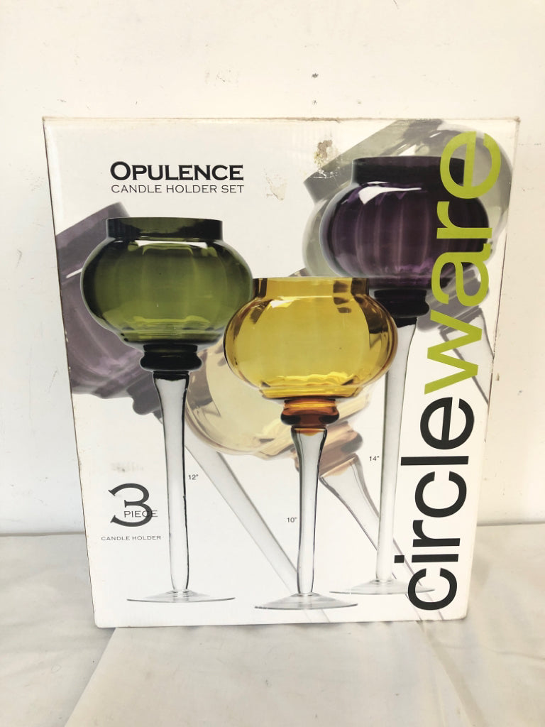 NIB OPULENCE CIRCLE CANDLE HOLDERS.