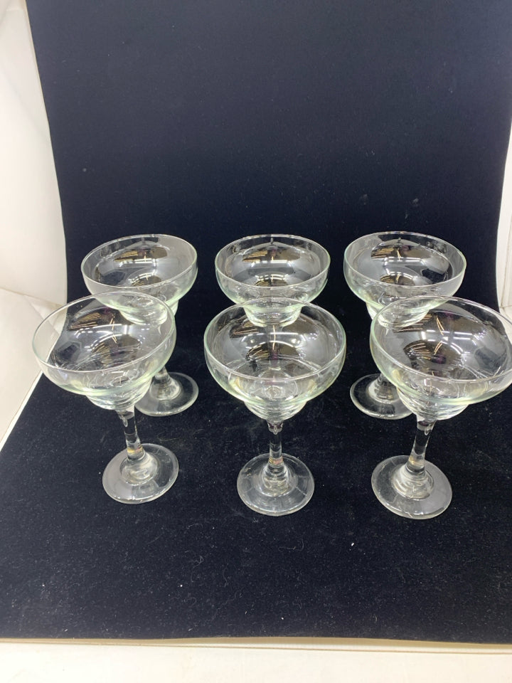 6PC CLEAR MARGARITA GLASSES.