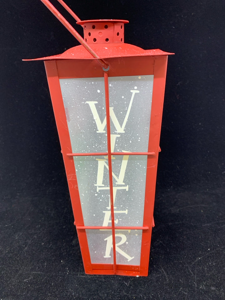 METAL WELCOME SNOWMAN LANTERN.