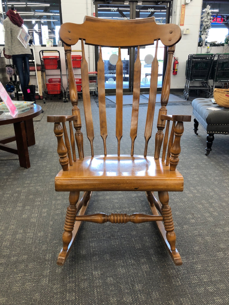 DARK WOOD ROCKING CHAIR *MINOR WARE*.