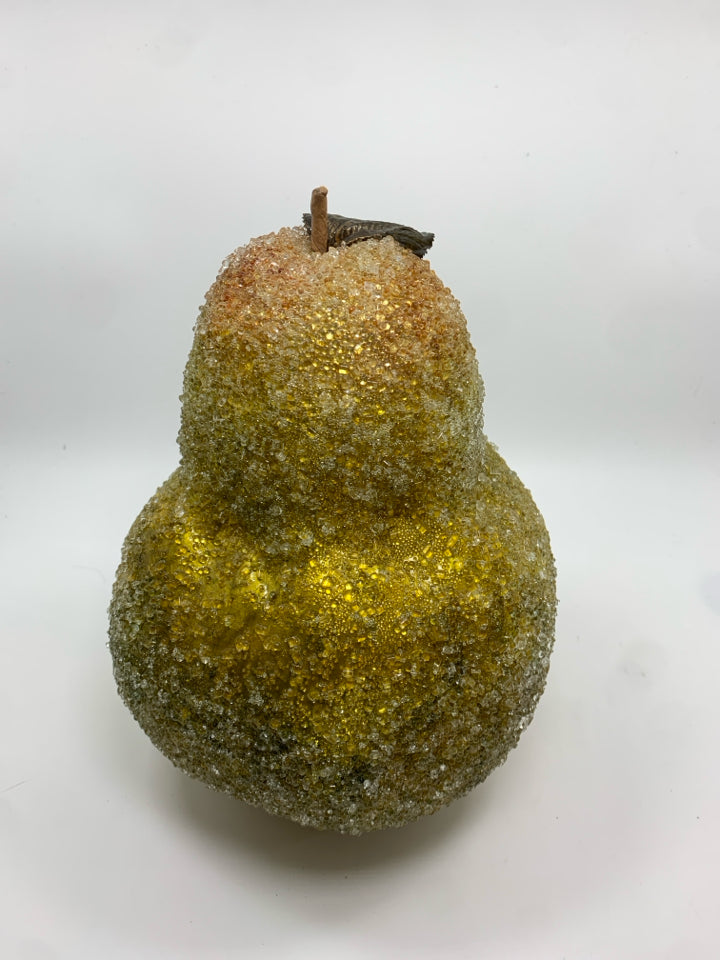 LARGE SUGARED PEAR DECOR.