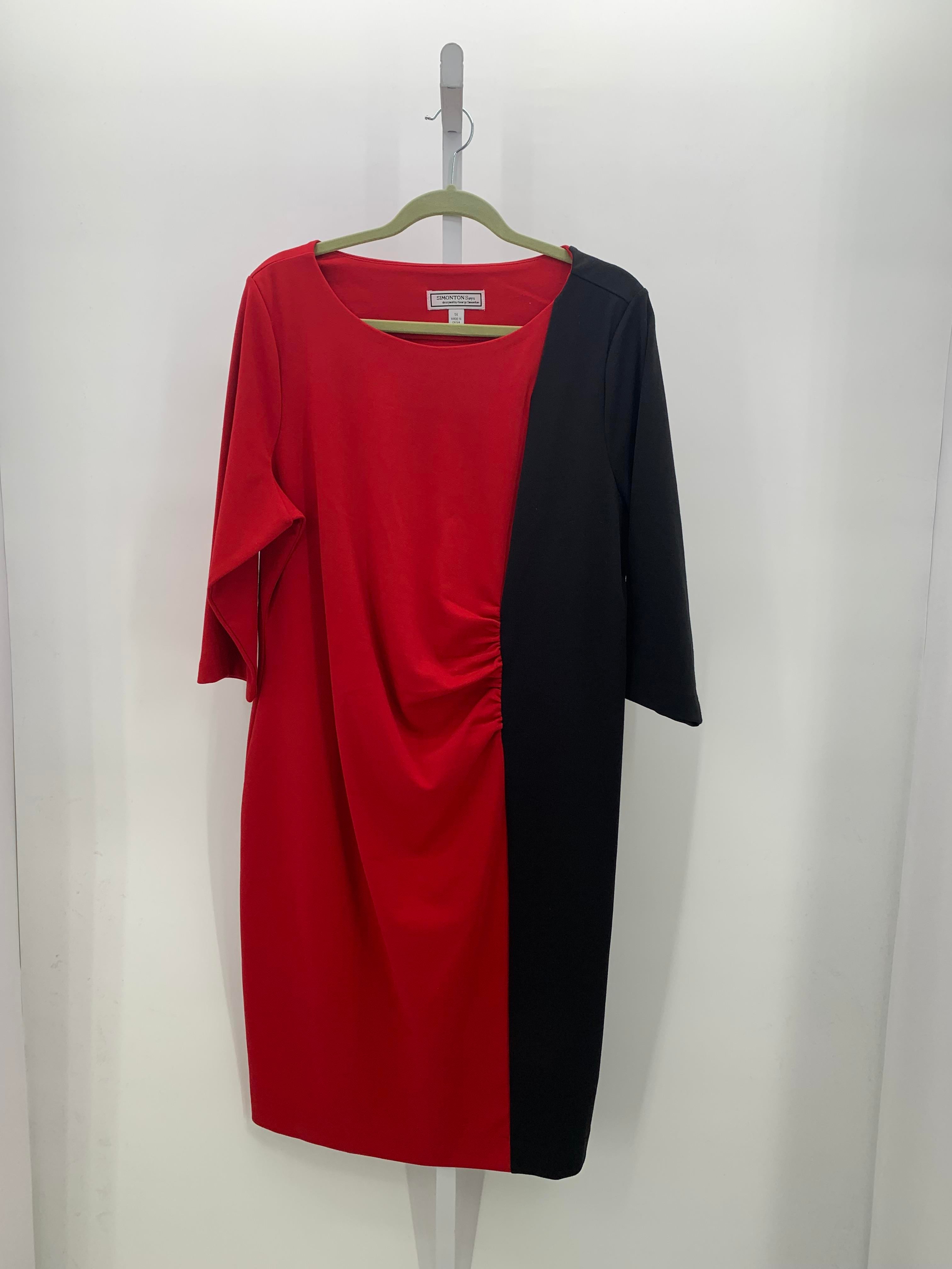 Size 1X Womens 3/4 Sleeve Dress