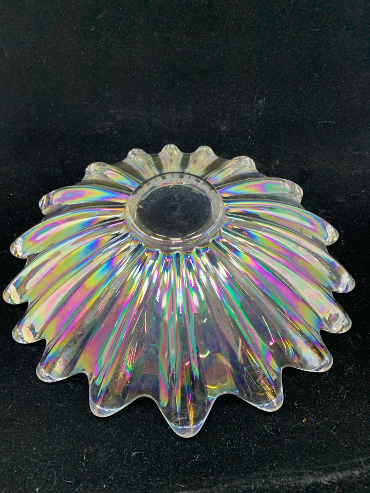 IRIDESCENT SCALLOP EDGE BOWL.