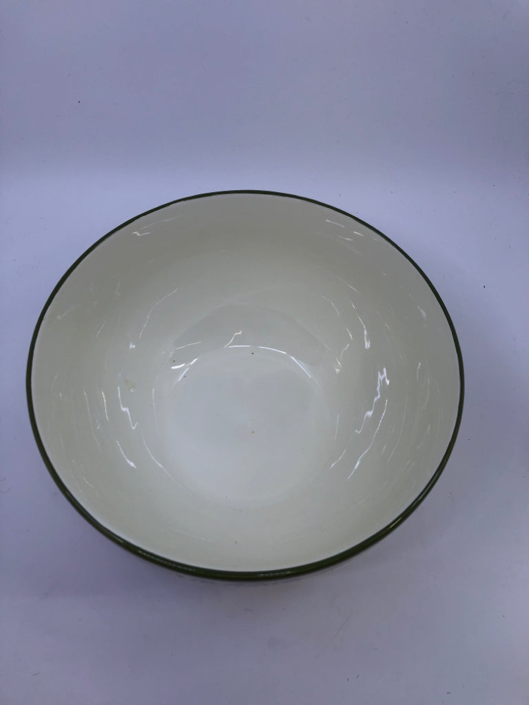 JUST BELIVE YELLOW/GREEN SNOWMAN SERVING BOWL.