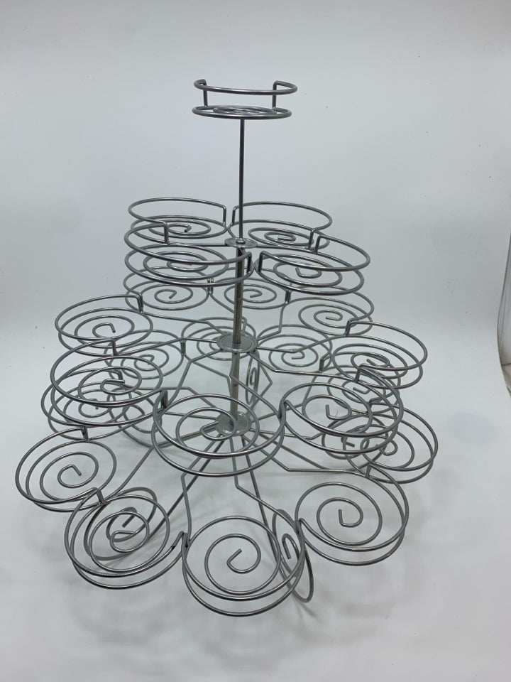 23-SLOT SPIRAL CUPCAKE TOWER DISPLAY.