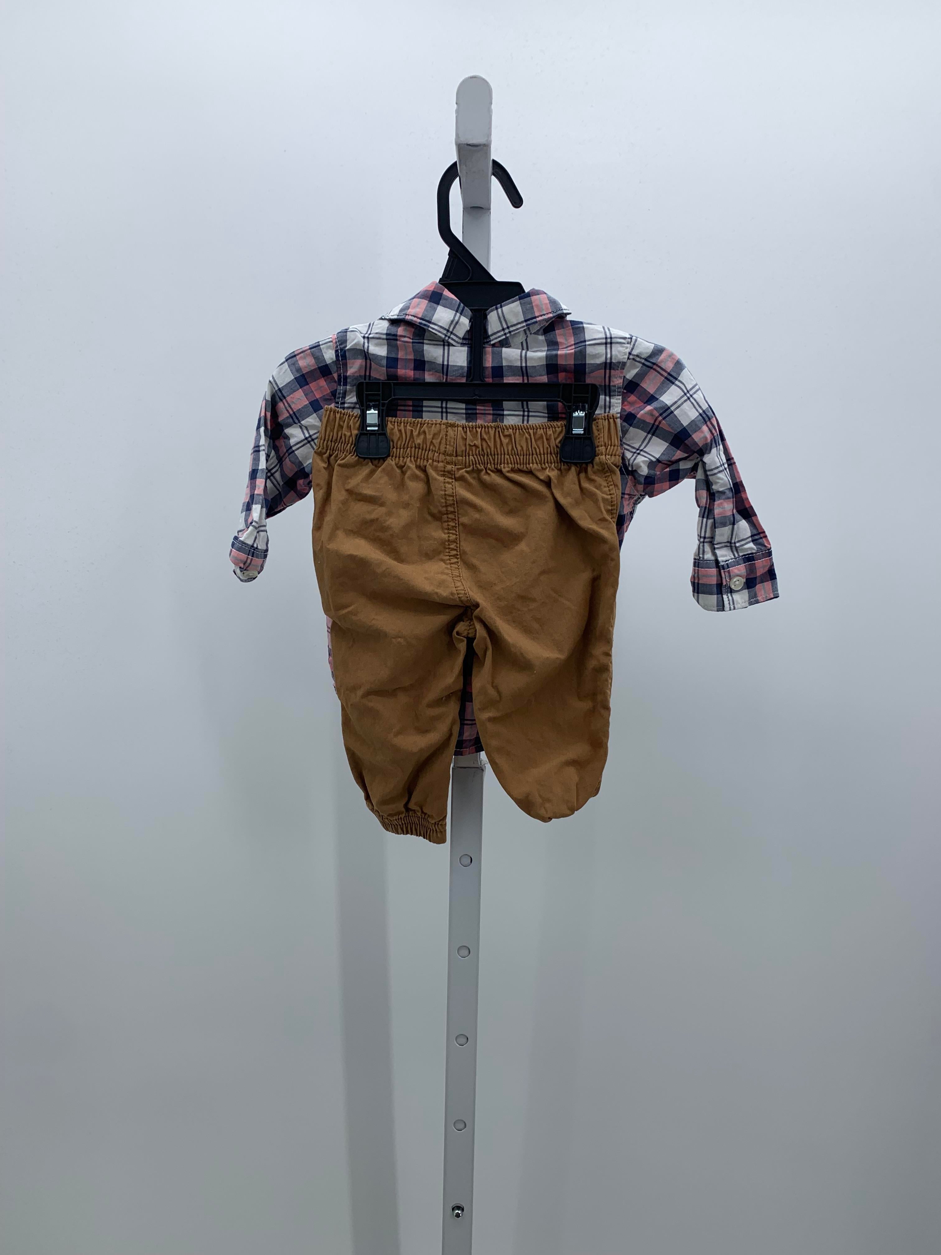 WHITE PINK PLAID SHIRT TAN PANTS