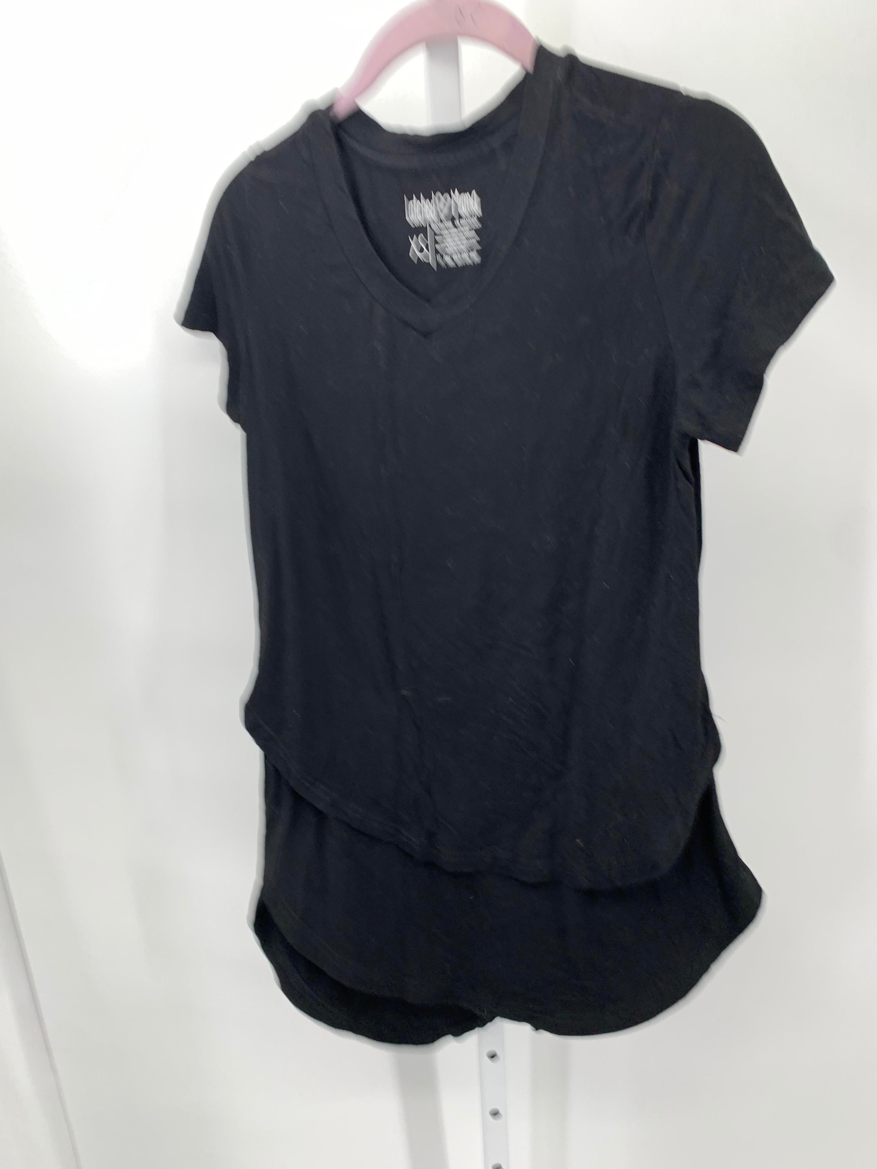 Black Size X Small Maternity Short Sleeve Shirt