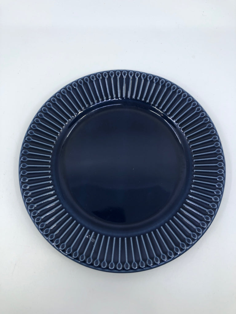 4 BLUE IKEA DESSERT PLATES.