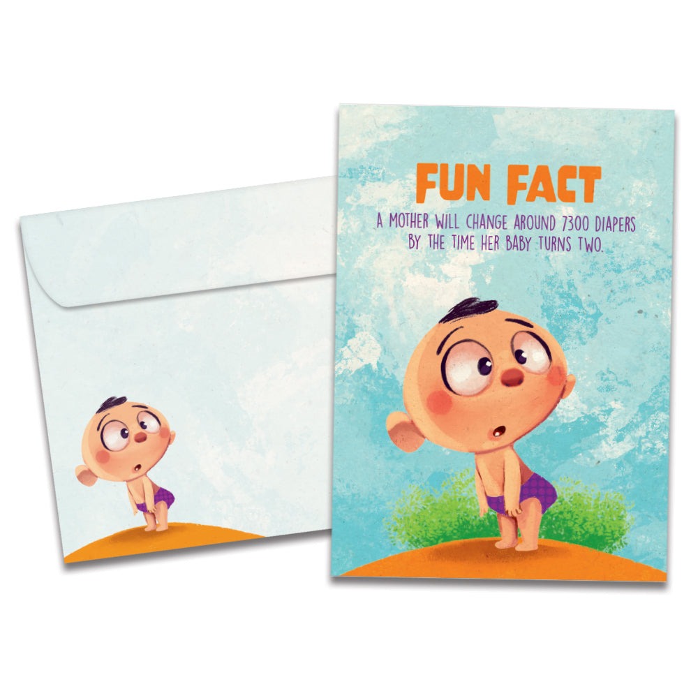 Diapers Fun Fact, New Baby Card