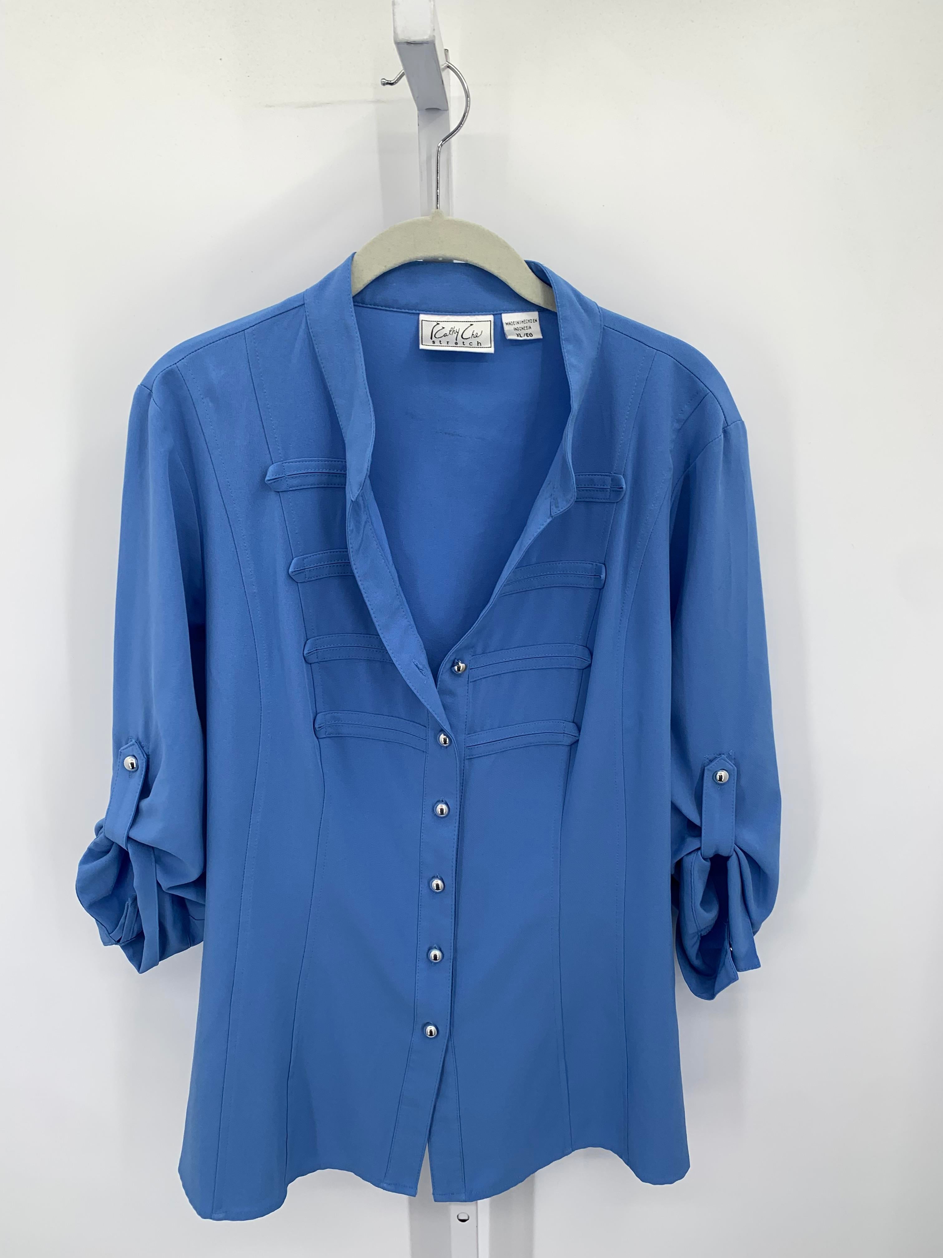 Kathy Che Size Extra Large Misses 3/4 Sleeve Shirt