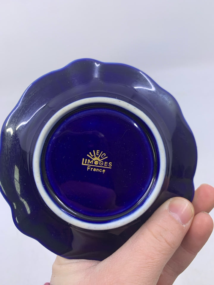 COBALT BLUE W/ GOLD DETAILS.