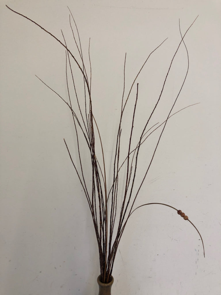 GREEN DRIP VASE W TWIGS.
