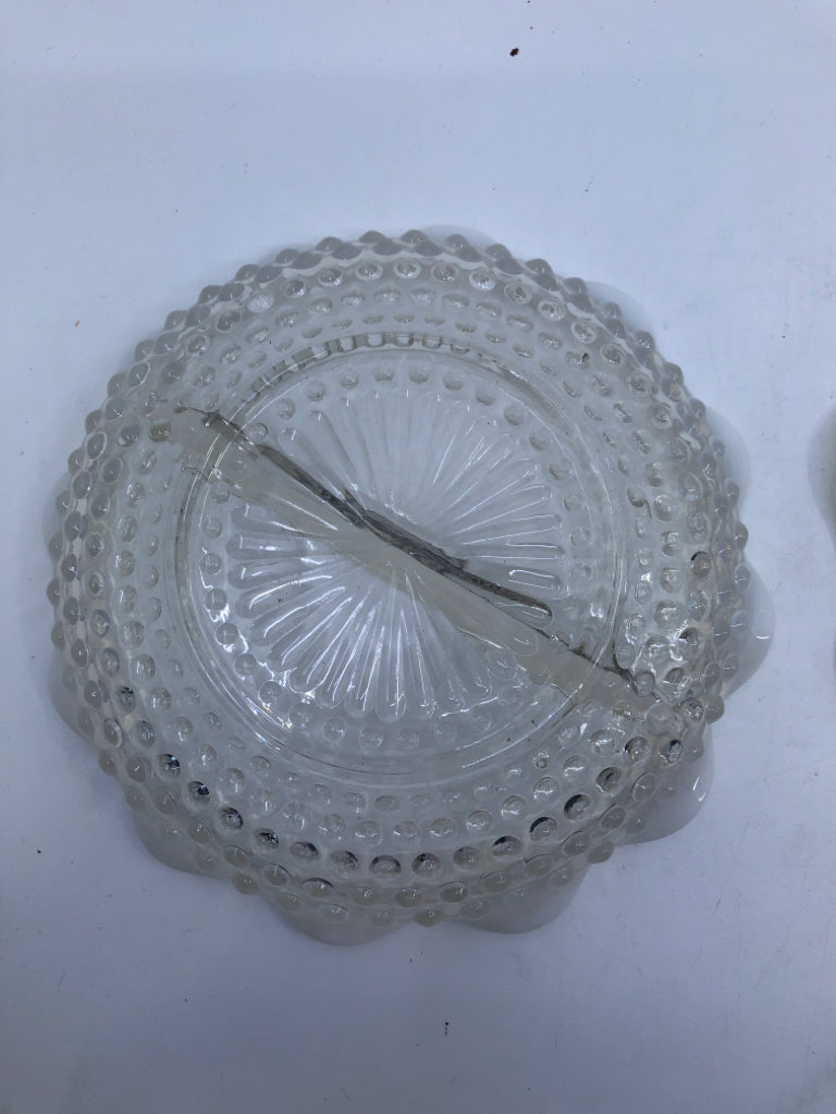 2 PC VTG HOBNAIL GLASS BOWL SET.