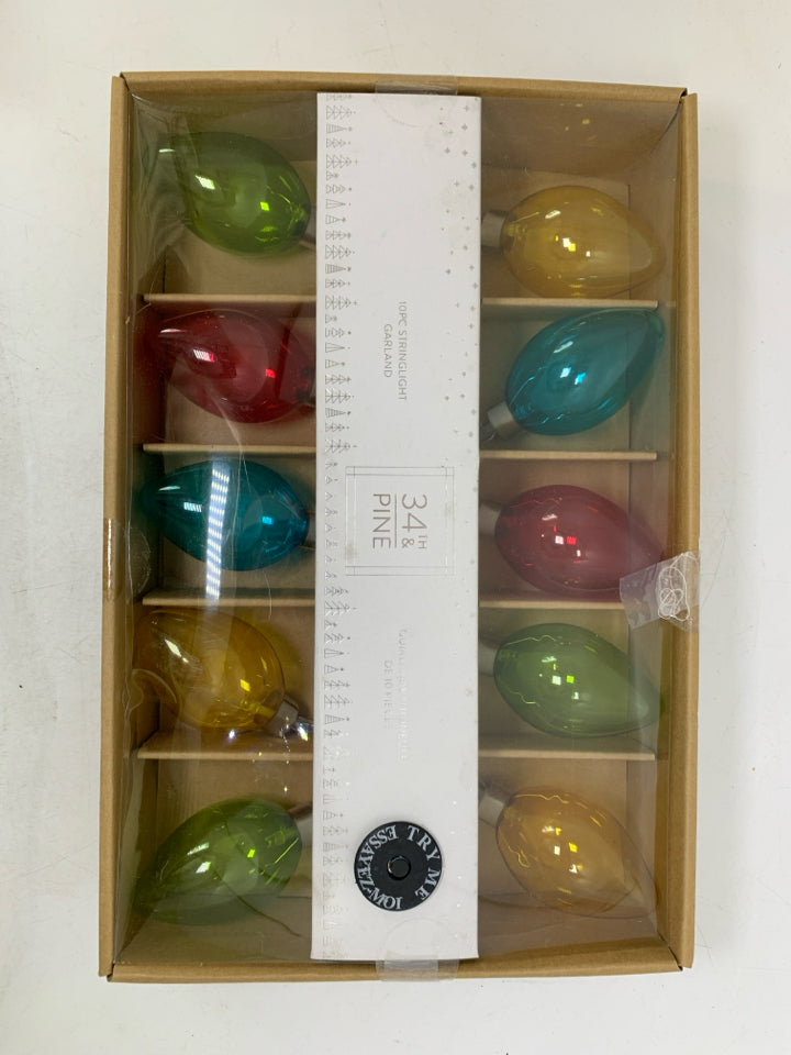 NIB COLORFUL LARGE BULBS STRINGLIGHT GARLAND.