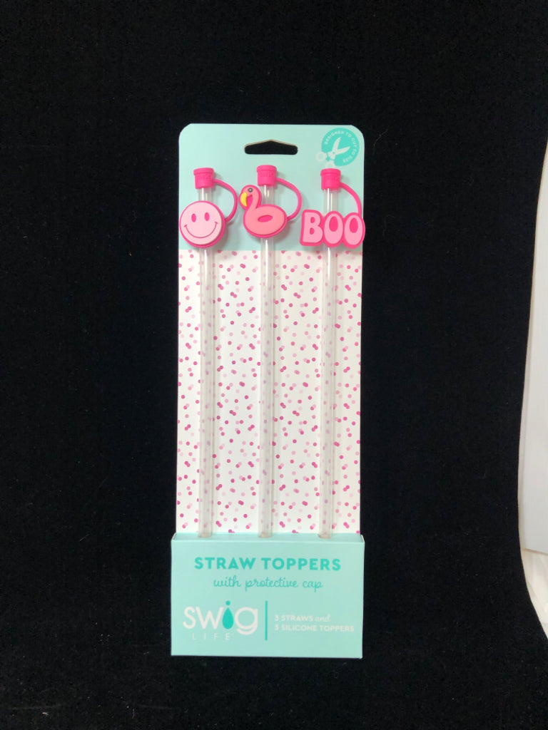 NIP PINK STRAW TOPPERS SWIG LIFE.