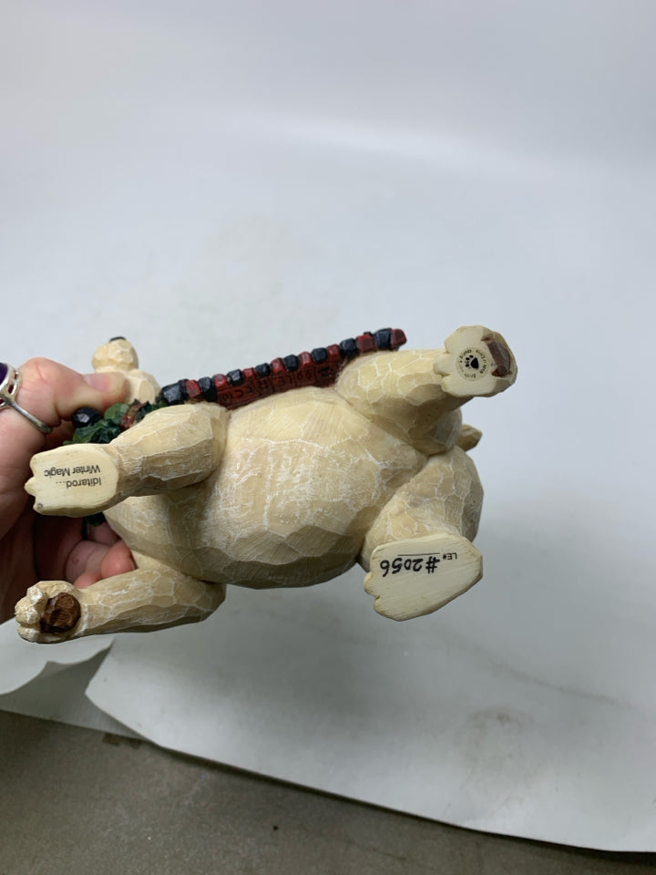 RESIN PENGUINS RIDING A POLAR BEAR CARVERS CHOICE.